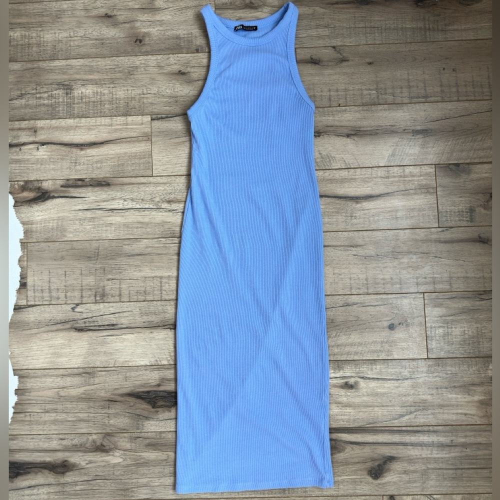 periwinkle halter midi